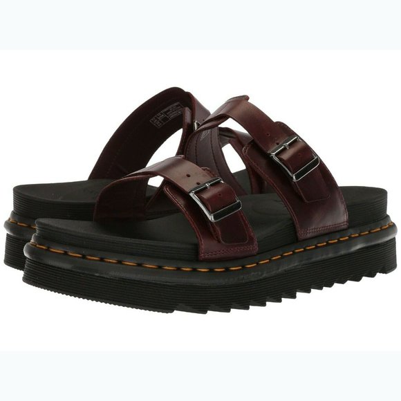 NWT Men's Shoes Dr. Martens MYLES Leather Slide Sandal - Picture 1 of 16